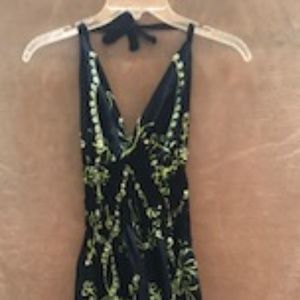 Halter Hi/Lo sequined summer dress